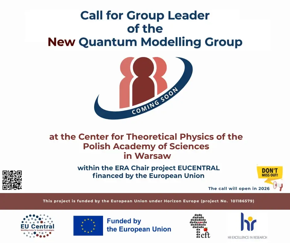 Call for Group Leader of the New Quantum Modelling Group